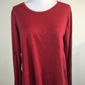 Style&Co Red Long Sleeve Tee T-Shirt Size PM
